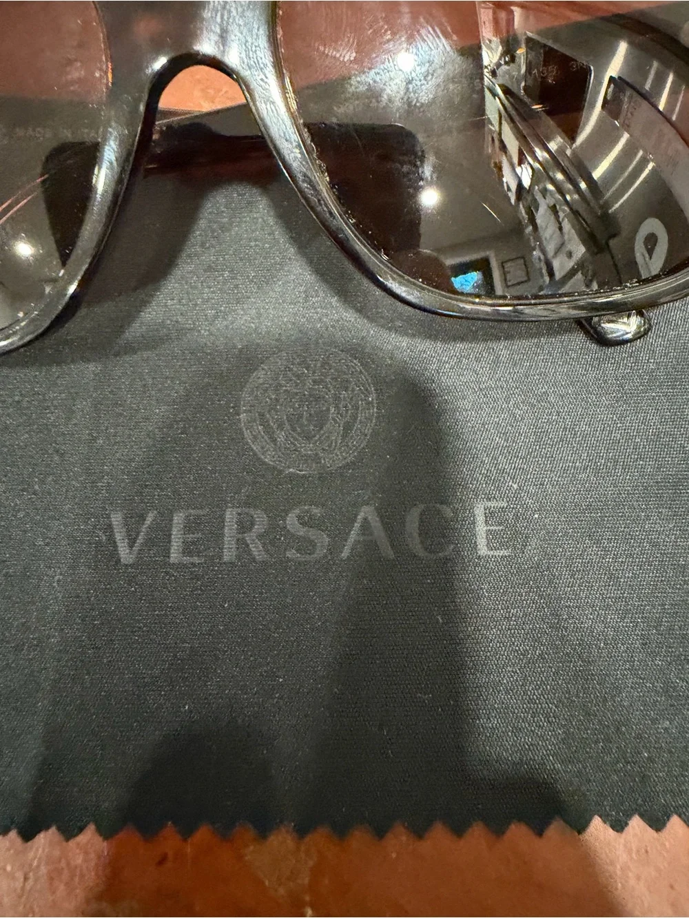 VERSACE 4207 108/73 Sunglasses Tortoise Dark Havana Greek Key w/ Case & Cloth